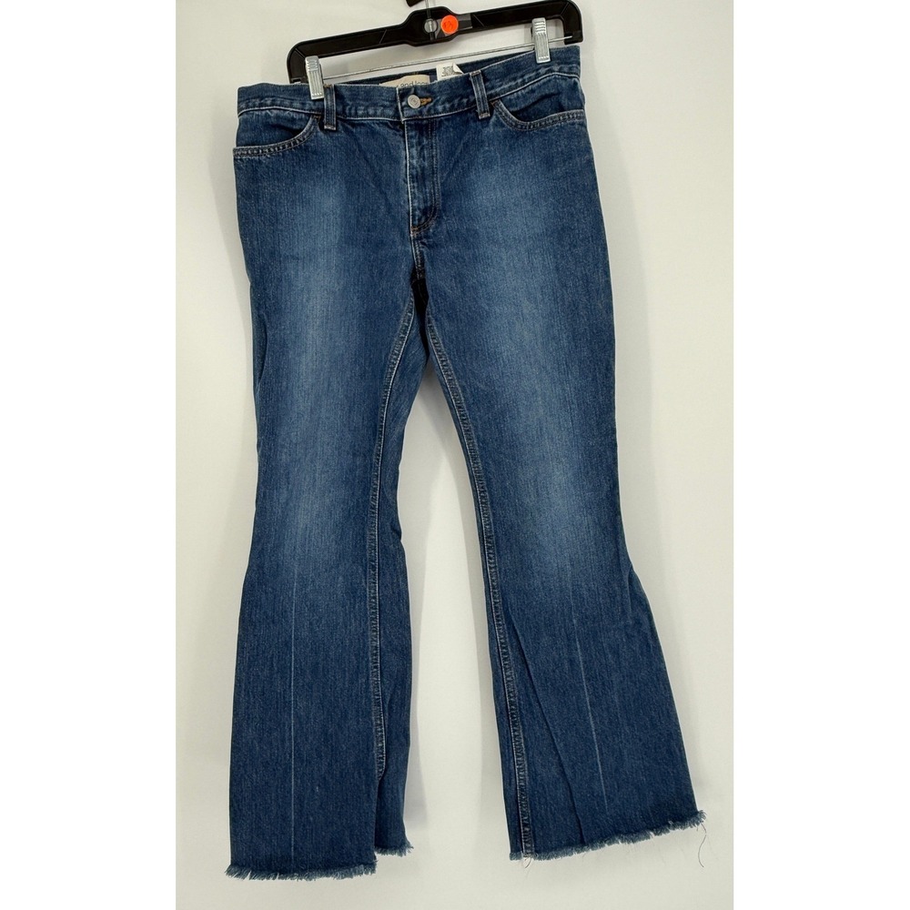 GAP Long & Lean‎ Flare Jeans 10 Made USA Y2K Raw Hem 32x30
